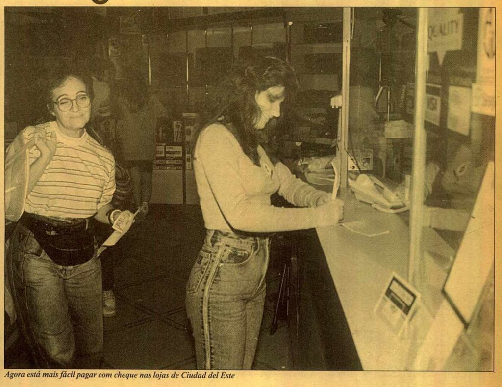 Lojas de Ciudad del Este aceitam cheque