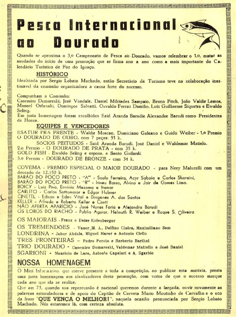 Pesca Internacional ao Dourado — 1973