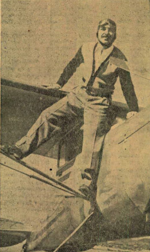 Newton Varella comandando o Cessna